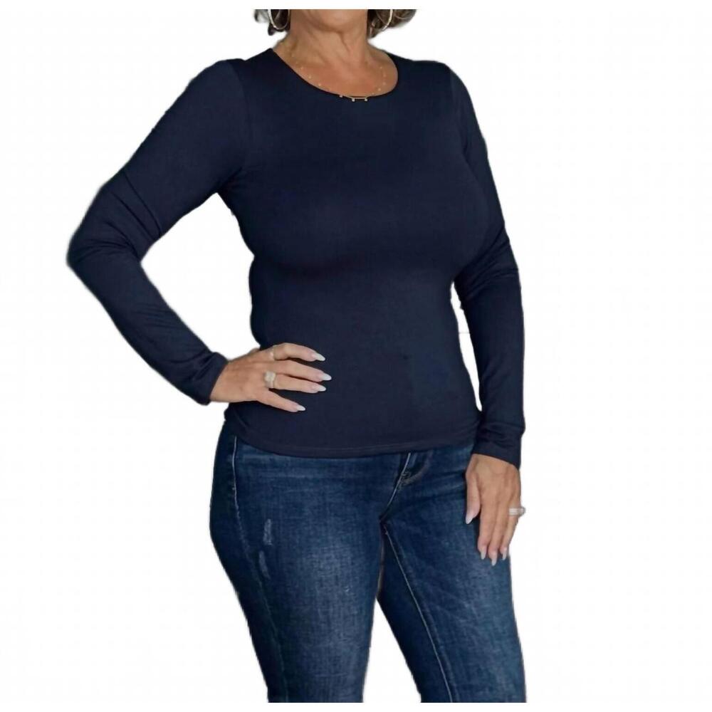 NEW WASABI + MINT easy decisions top in dark navy